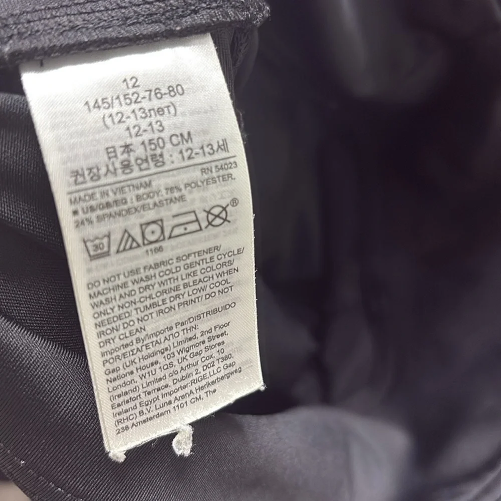 Gap Teen Girls Black Leggings size 12